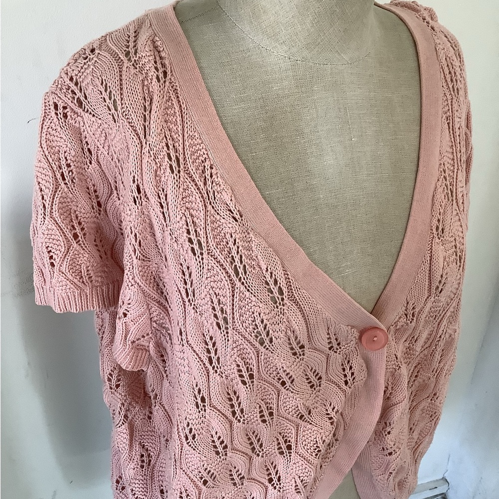 a.n.a Light Pink Open Knit Cardigan - Picture 5 of 7